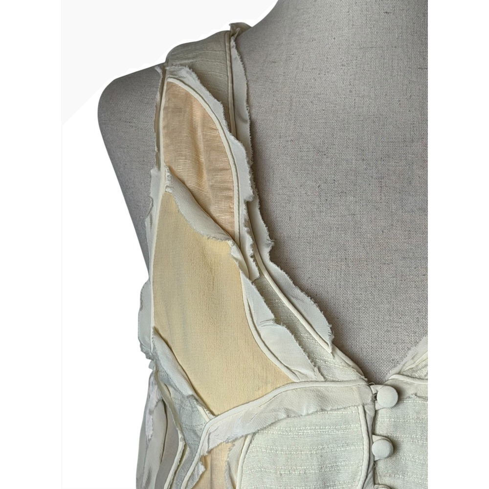 Zara Patchwork Waist Coat Vest Women XS Beige NWT Limited Edition Collection - Picture 5 of 9